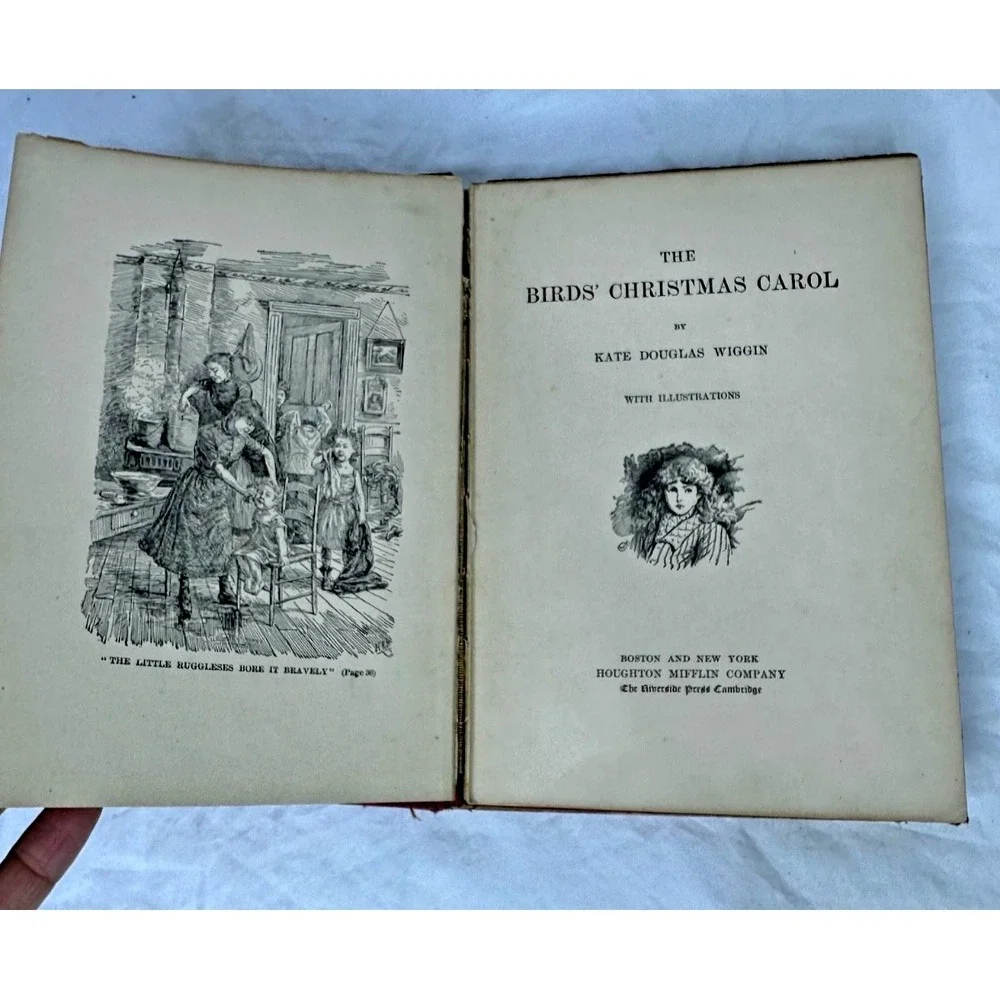 Kate Douglas Wiggin Bird's Christmas Carol Set 2 Books Vintage 1888 Set 2 AS IS